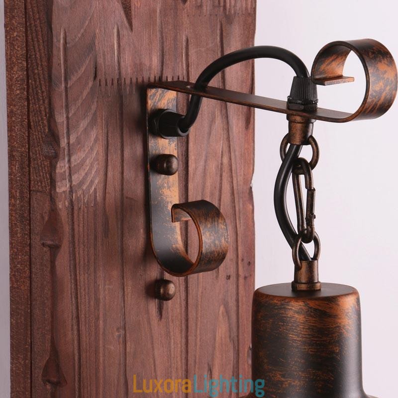 Designer Touch Decorative American Vintage Wall Light Industrial LOFT Wall Sconce Solid Wood Glass Lamp Light