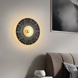 Designer Touch Decorative Wall Sconce Nordic Full Copper Hollow Round Wall Light