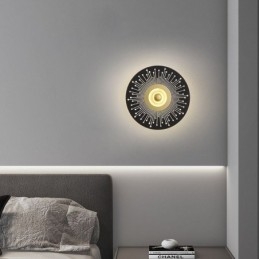 Designer Touch Decorative Wall Sconce Nordic Full Copper Hollow Round Wall Light