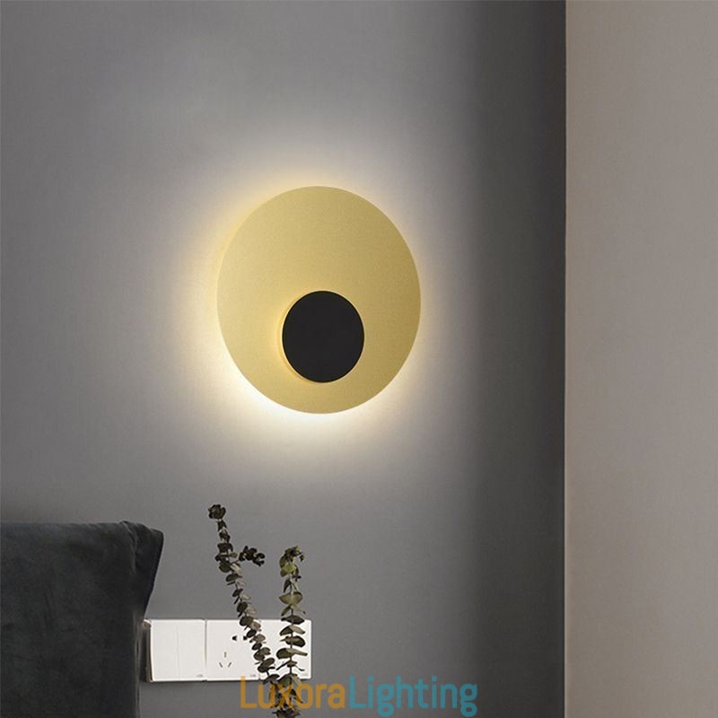 Designer Touch Decorative Nordic Wall Light Black Gold Round Full Copper Wall Sconce