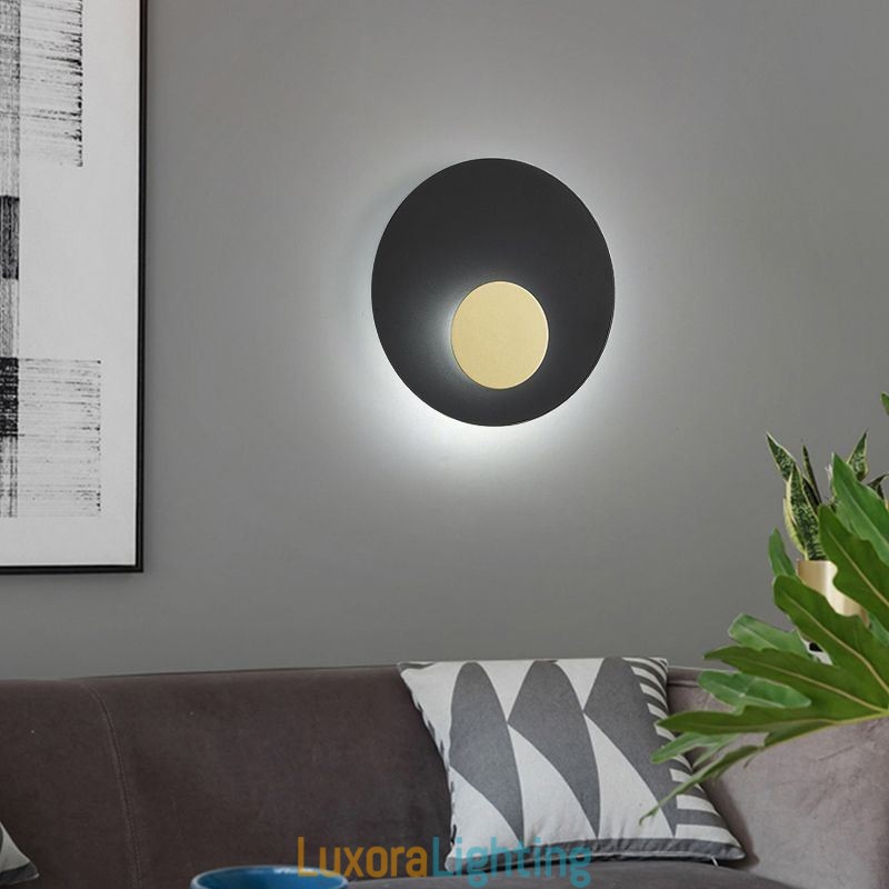 Designer Touch Decorative Nordic Wall Light Black Gold Round Full Copper Wall Sconce