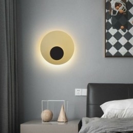 Designer Touch Decorative Nordic Wall Light Black Gold Round Full Copper Wall Sconce