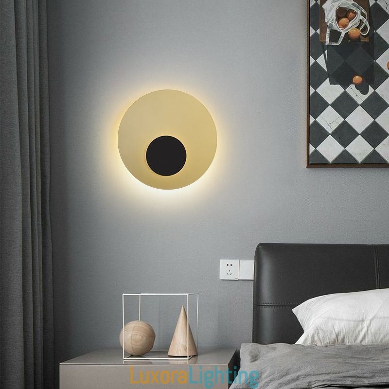 Designer Touch Decorative Nordic Wall Light Black Gold Round Full Copper Wall Sconce