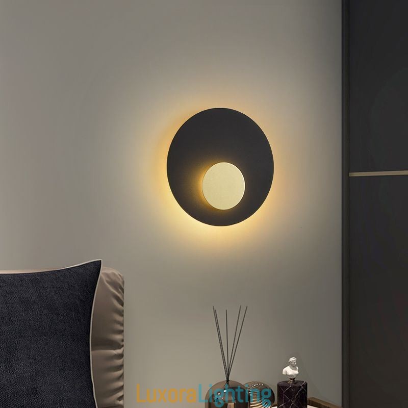 Designer Touch Decorative Nordic Wall Light Black Gold Round Full Copper Wall Sconce