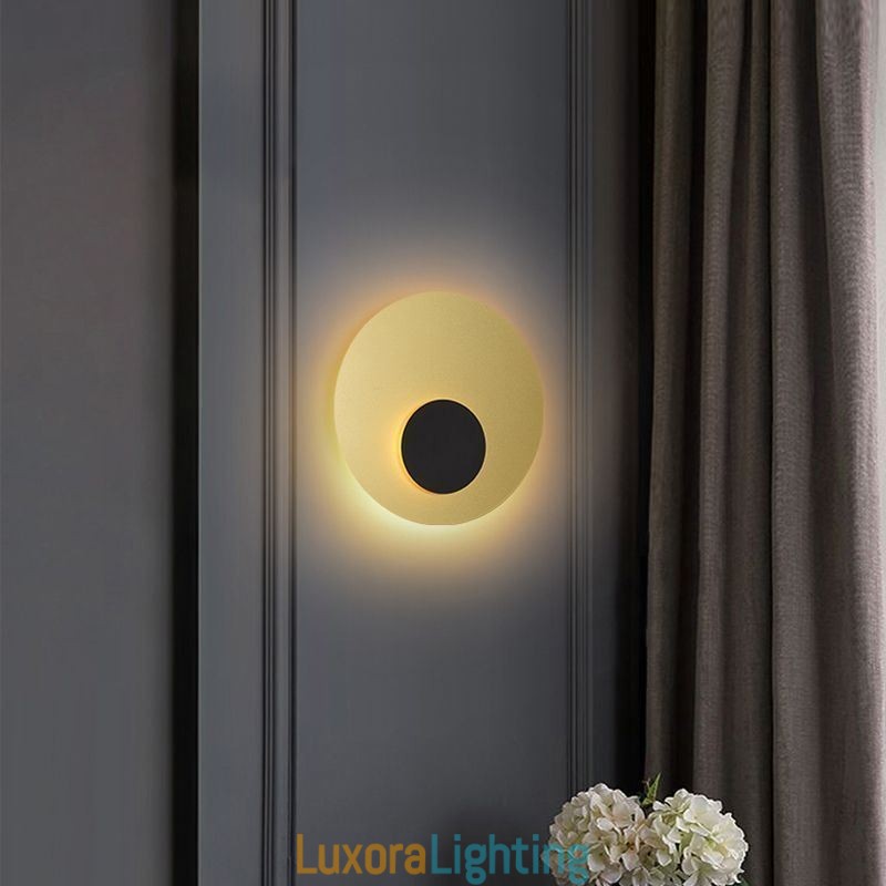Designer Touch Decorative Nordic Wall Light Black Gold Round Full Copper Wall Sconce