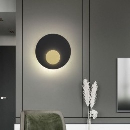 Designer Touch Decorative Nordic Wall Light Black Gold Round Full Copper Wall Sconce