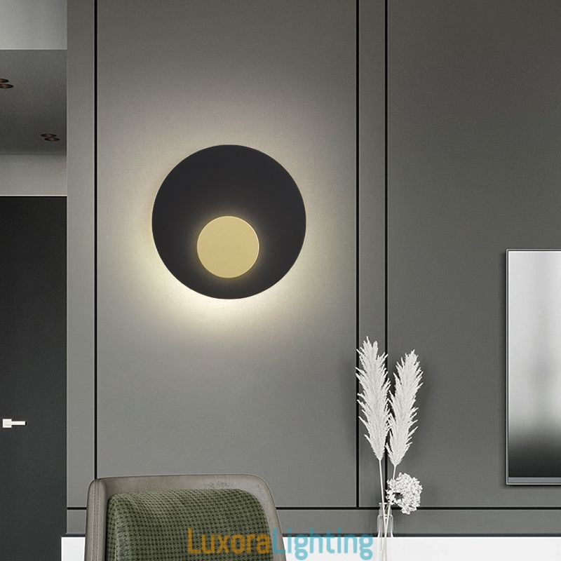 Designer Touch Decorative Nordic Wall Light Black Gold Round Full Copper Wall Sconce