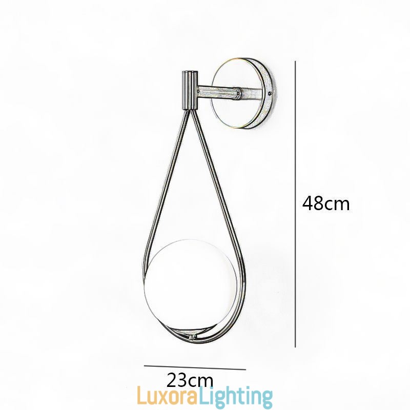 Designer Touch Decorative Modern Globe Wall Sconce Glass Wall Light Black Water Drop Wall Light