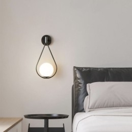 Designer Touch Decorative Modern Globe Wall Sconce Glass Wall Light Black Water Drop Wall Light