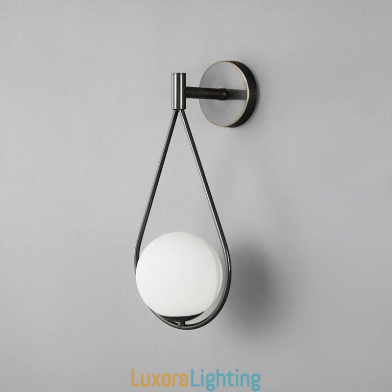 Designer Touch Decorative Modern Globe Wall Sconce Glass Wall Light Black Water Drop Wall Light