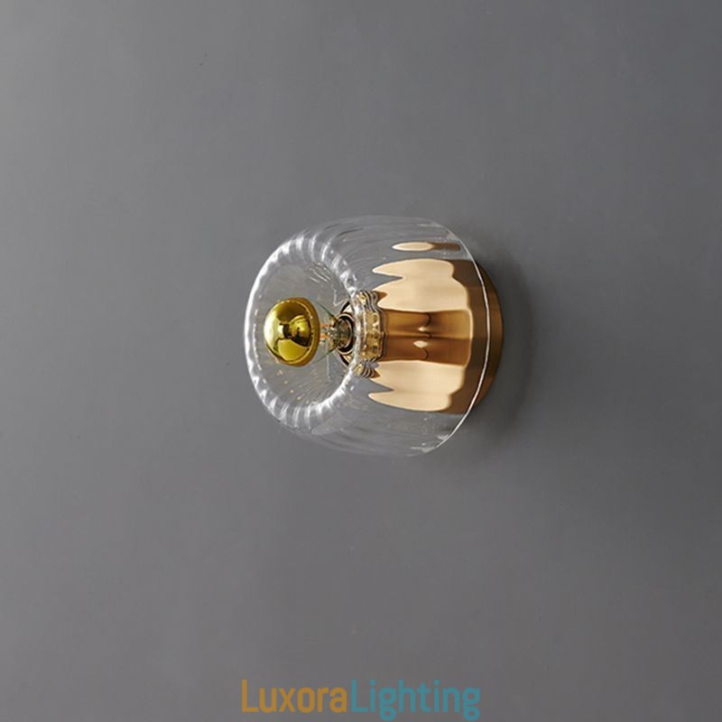 Designer Touch Decorative Modern Wall Lighting With Clear Glass Shade Brushed Wall Sconce Lighting