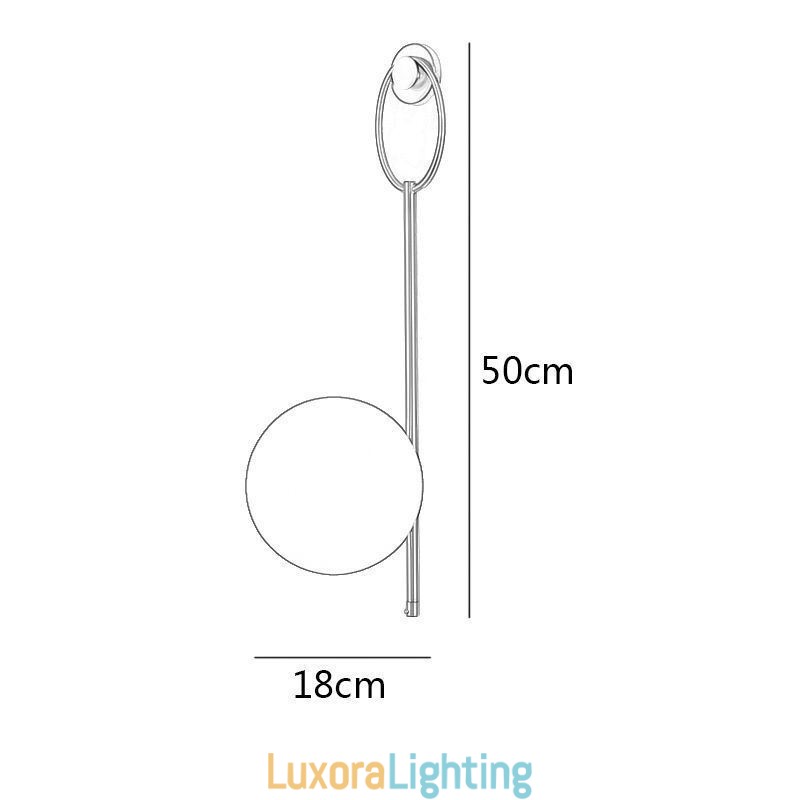 Designer Touch Decorative Modern Globe Wall Sconce Brushed Gold Glass Wall Light