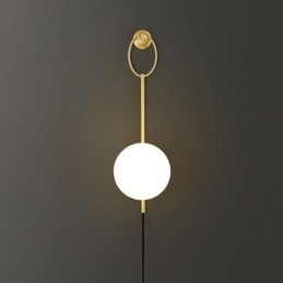 Designer Touch Decorative Modern Globe Wall Sconce Brushed Gold Glass Wall Light