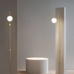 Designer Touch Decorative Modern Globe Wall Sconce Brushed Gold Glass Wall Light