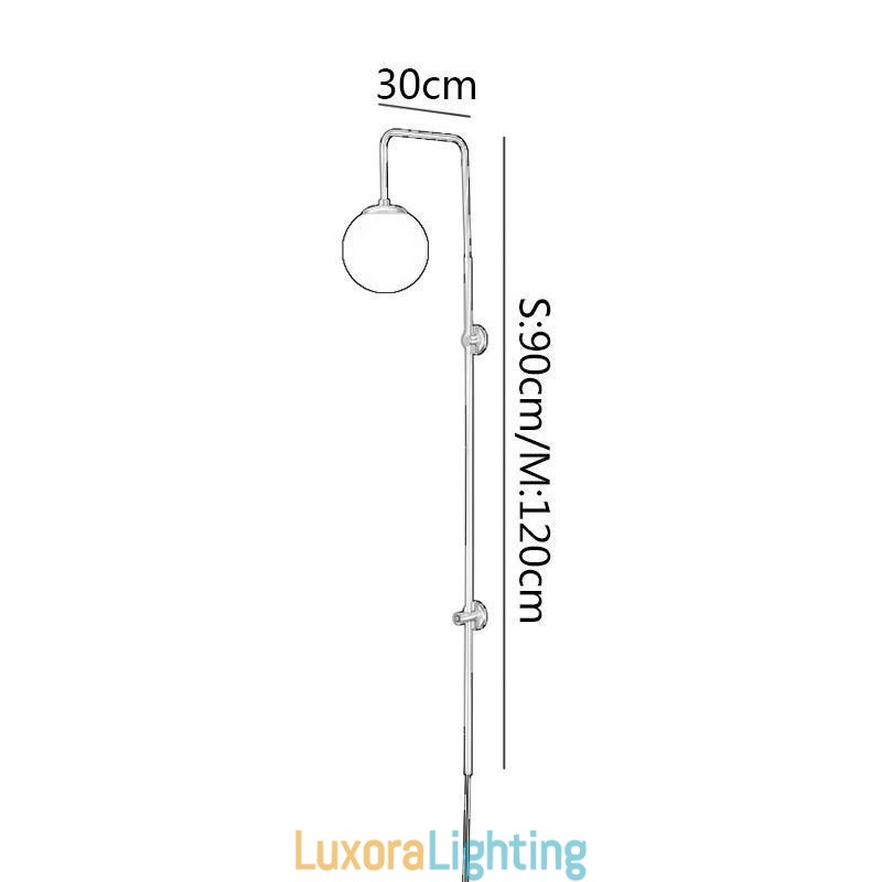 Designer Touch Decorative Modern Globe Wall Sconce Brushed Gold Glass Wall Light