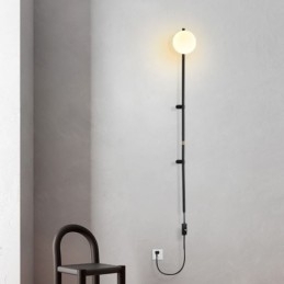 Designer Touch Decorative Globe Wall Sconce Lighting Mid Century Magic Bean Wall Lamp With Plug