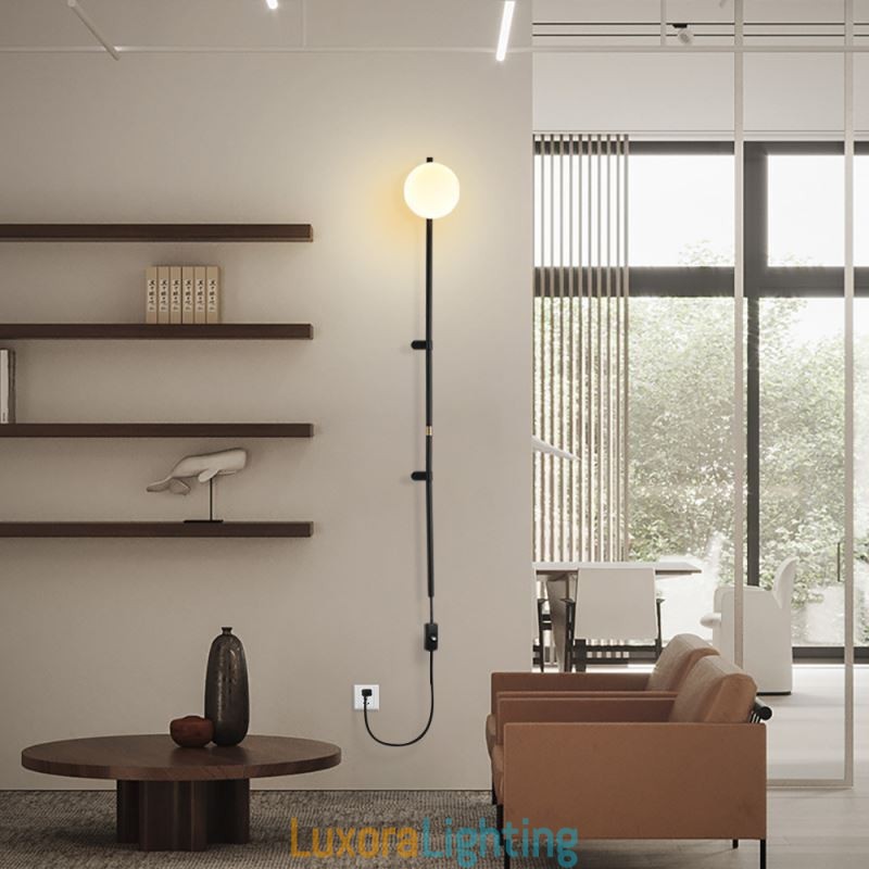 Designer Touch Decorative Globe Wall Sconce Lighting Mid Century Magic Bean Wall Lamp With Plug