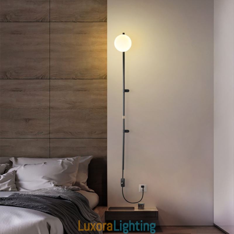 Designer Touch Decorative Globe Wall Sconce Lighting Mid Century Magic Bean Wall Lamp With Plug