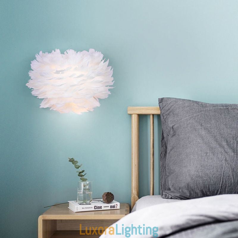 Designer Touch Decorative Creative Feather Wall Lamp Sconce Light