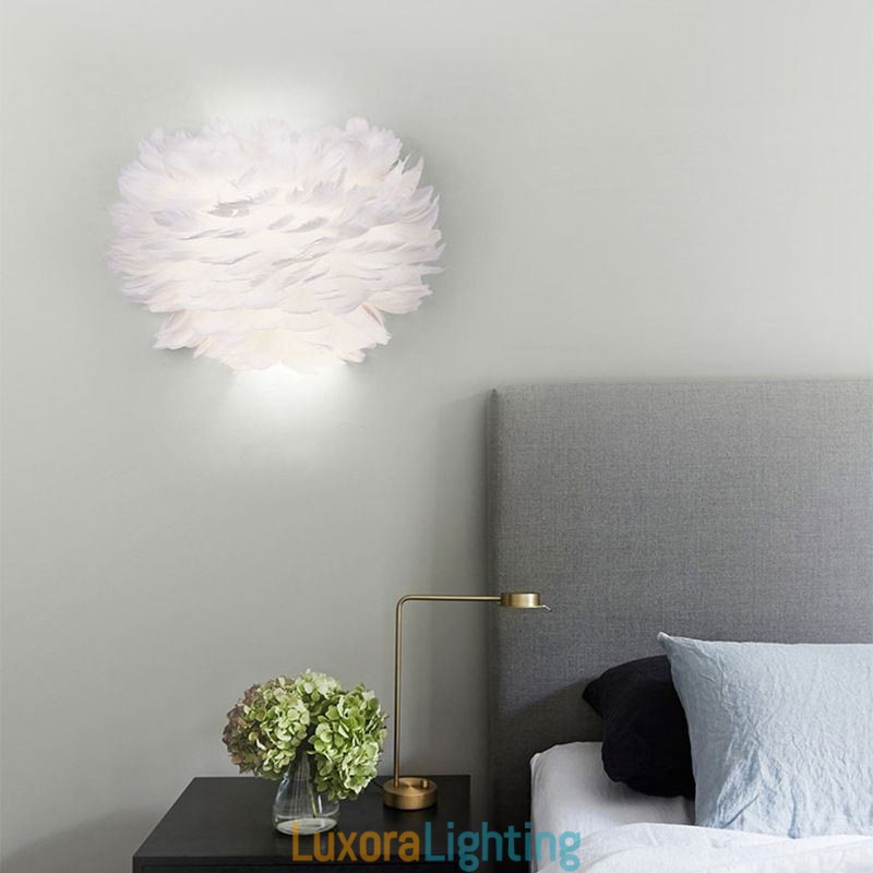 Designer Touch Decorative Creative Feather Wall Lamp Sconce Light