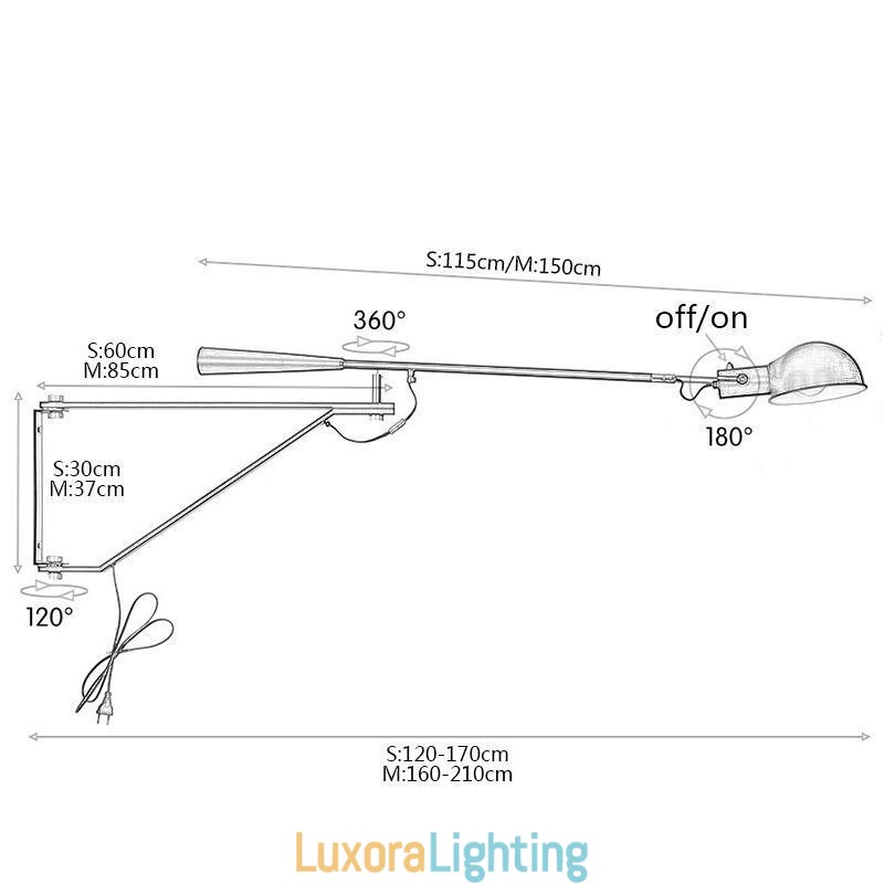 Designer Touch Decorative Single Rocker Arm Wall Light Bedside Reading Sconce Lamp