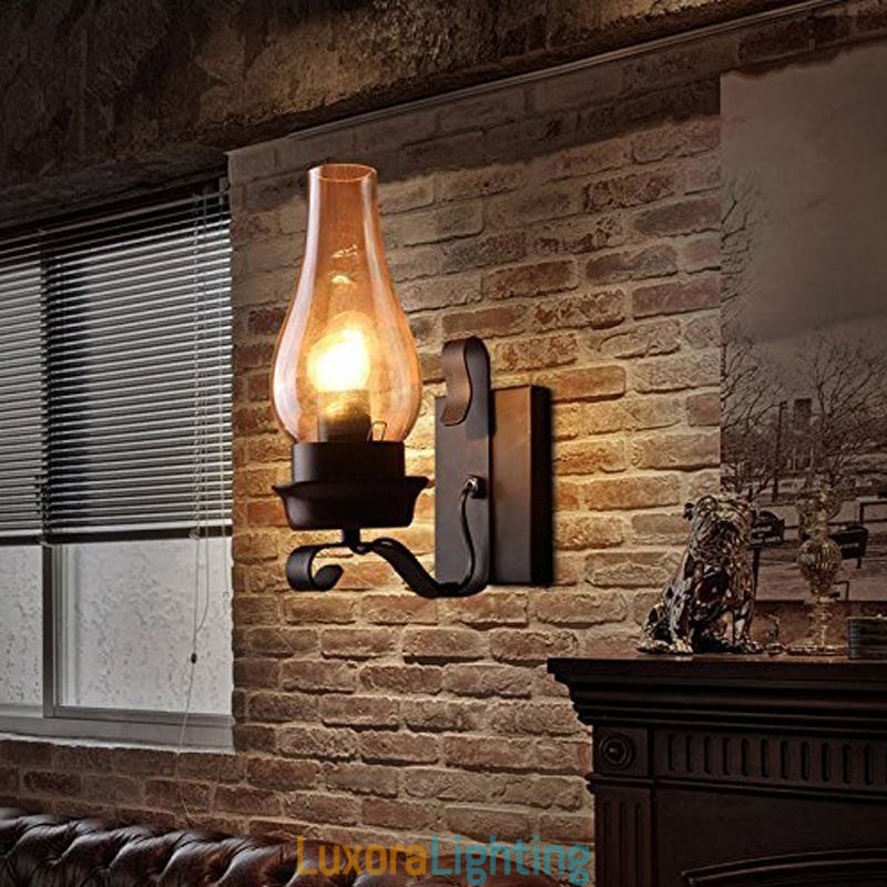 Designer Touch Decorative Vintage Wrought Iron Wall Lamp Single Light Sconce Lighting