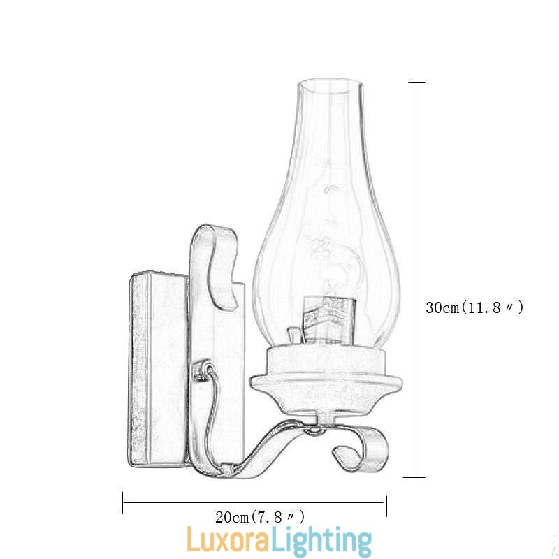 Designer Touch Decorative Vintage Wrought Iron Wall Lamp Single Light Sconce Lighting