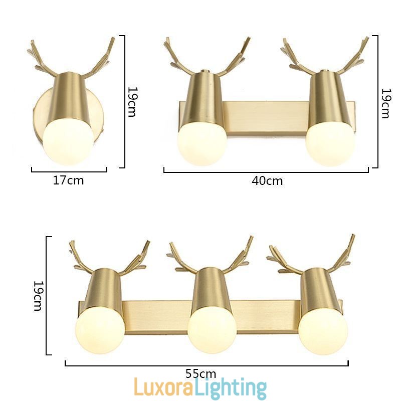 Designer Touch Decorative Nordic Brass Wall Lamp Mirror Front Light