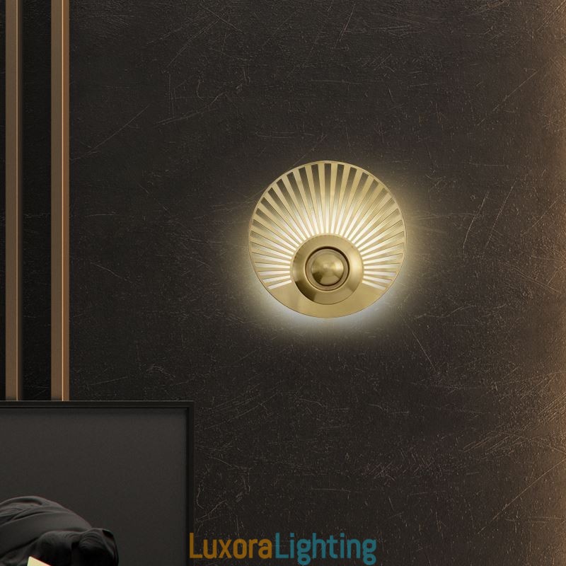 Designer Touch Decorative Nordic Brass Wall Lamp Hollow out Round Shape Sconce Light