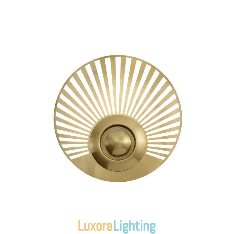 Designer Touch Decorative Nordic Brass Wall Lamp Hollow out Round Shape Sconce Light