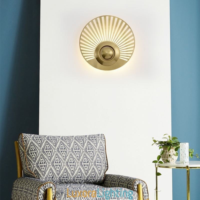 Designer Touch Decorative Nordic Brass Wall Lamp Hollow out Round Shape Sconce Light