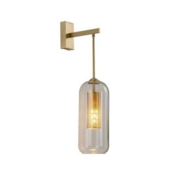 Designer Touch Decorative Nordic Brass Wall Lamp Inner Hollow out Cylinder Glass Lamp Shade