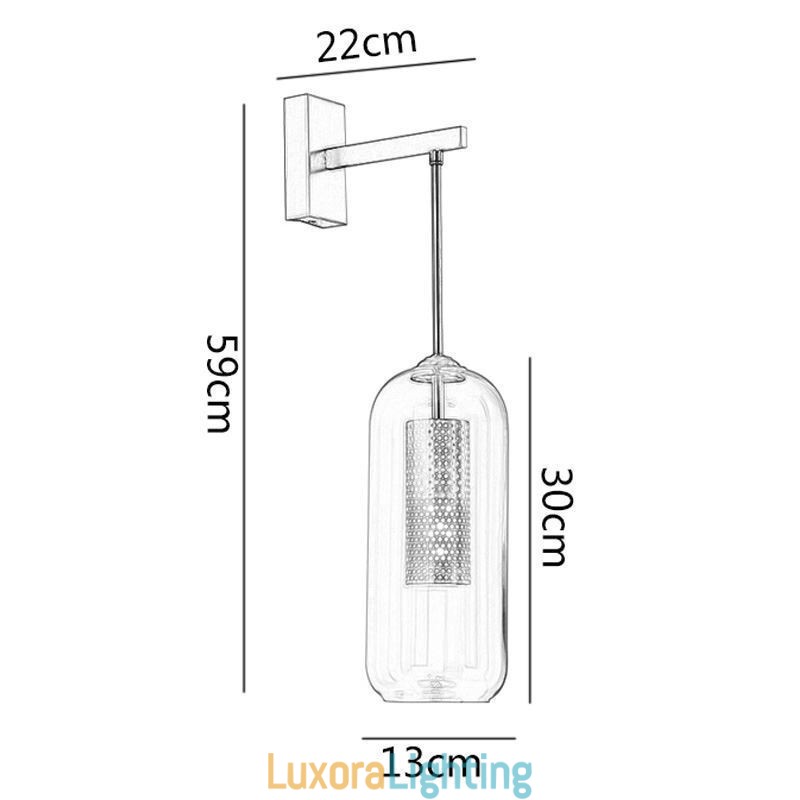 Designer Touch Decorative Nordic Brass Wall Lamp Inner Hollow out Cylinder Glass Lamp Shade