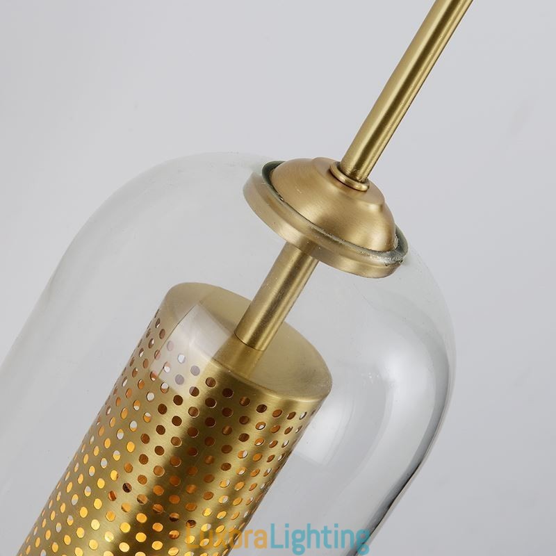 Designer Touch Decorative Nordic Brass Wall Lamp Inner Hollow out Cylinder Glass Lamp Shade