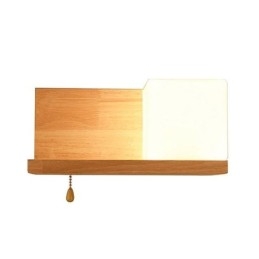 Designer Touch Decorative Nordic Wood Wall Lamp Glass Lampshade Sconce Light
