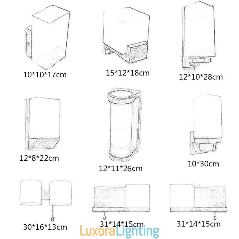 Designer Touch Decorative Nordic Wood Wall Lamp Glass Lampshade Sconce Light