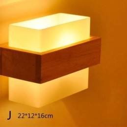 Designer Touch Decorative Nordic Wood Wall Lamp Glass Lampshade Sconce Light