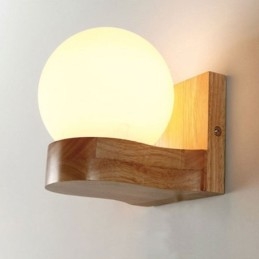 Designer Touch Decorative Nordic Solid Wood Wall Light Cozy Ball Shape Sconce Light