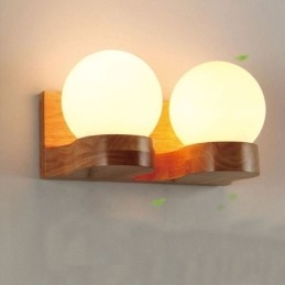 Designer Touch Decorative Nordic Solid Wood Wall Light Cozy Ball Shape Sconce Light