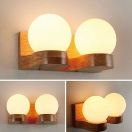 Designer Touch Decorative Nordic Solid Wood Wall Light Cozy Ball Shape Sconce Light