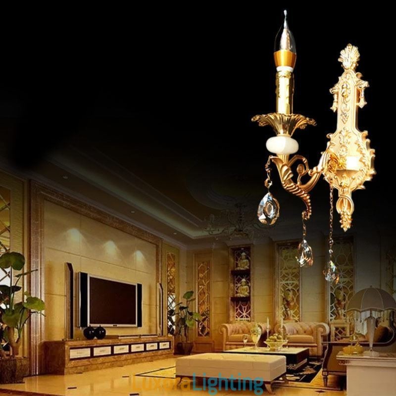 Designer Touch Decorative European Wall Lamp Luxurious Wall Sconce Crystal Drop Lamp Bedside Lighting