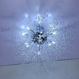 Designer Touch Decorative Modern Firework Globe AcrChrome Metal Flush Mount GDNS