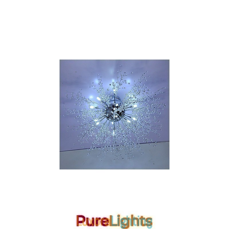 Designer Touch Decorative Modern Firework Globe AcrChrome Metal Flush Mount GDNS