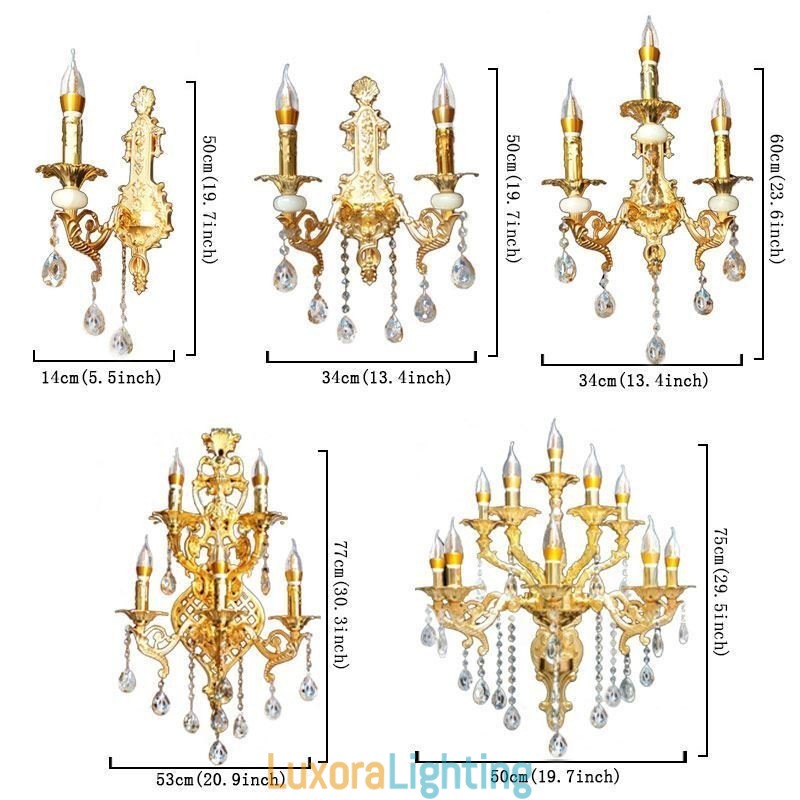 Designer Touch Decorative European Wall Lamp Luxurious Wall Sconce Crystal Drop Lamp Bedside Lighting