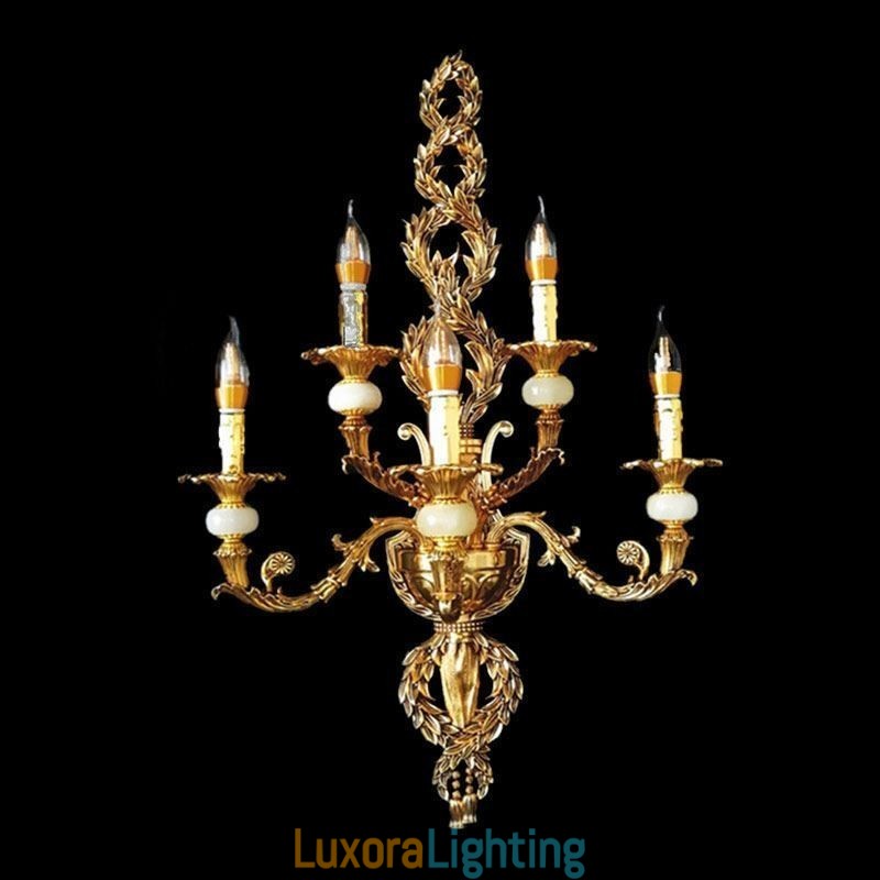 Designer Touch Decorative European Wall Lamp Luxurious Petal Wall Sconce Jade Decoration Lamp Bedside Lighting