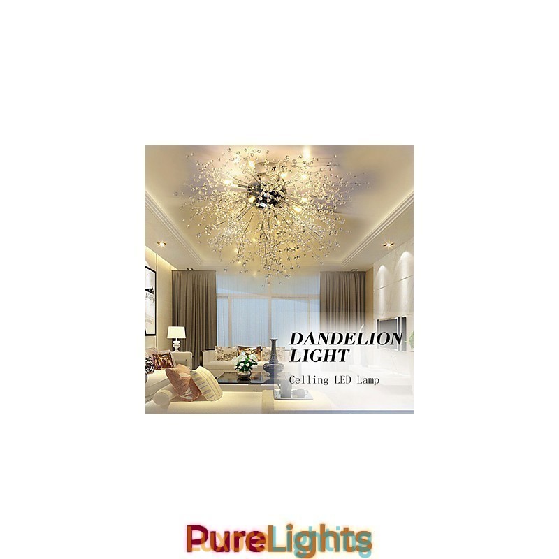 Designer Touch Decorative Modern Firework Globe AcrChrome Metal Flush Mount GDNS