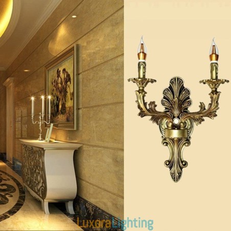 Designer Touch Decorative European Retro Wall Lamp Creative Double Home Lighting Wall Sconce Bedside Lighting