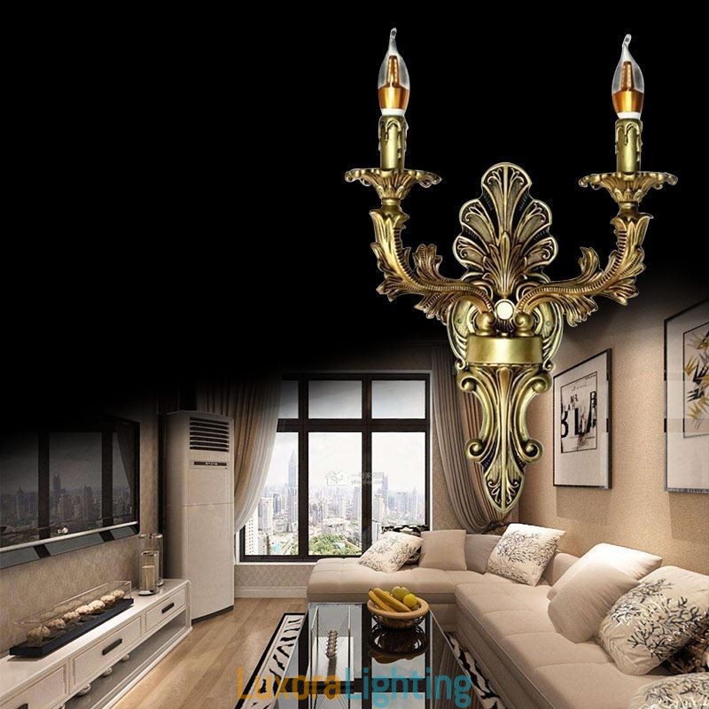 Designer Touch Decorative European Retro Wall Lamp Creative Double Home Lighting Wall Sconce Bedside Lighting