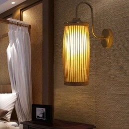 Designer Touch Decorative Waist Drum Design Wall Light Creative Bamboo Wall Sconce Bedside Stairs Rural Lighting