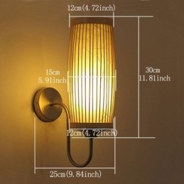 Designer Touch Decorative Waist Drum Design Wall Light Creative Bamboo Wall Sconce Bedside Stairs Rural Lighting